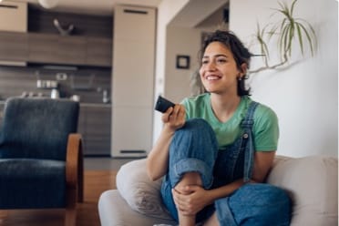 woman watching tv